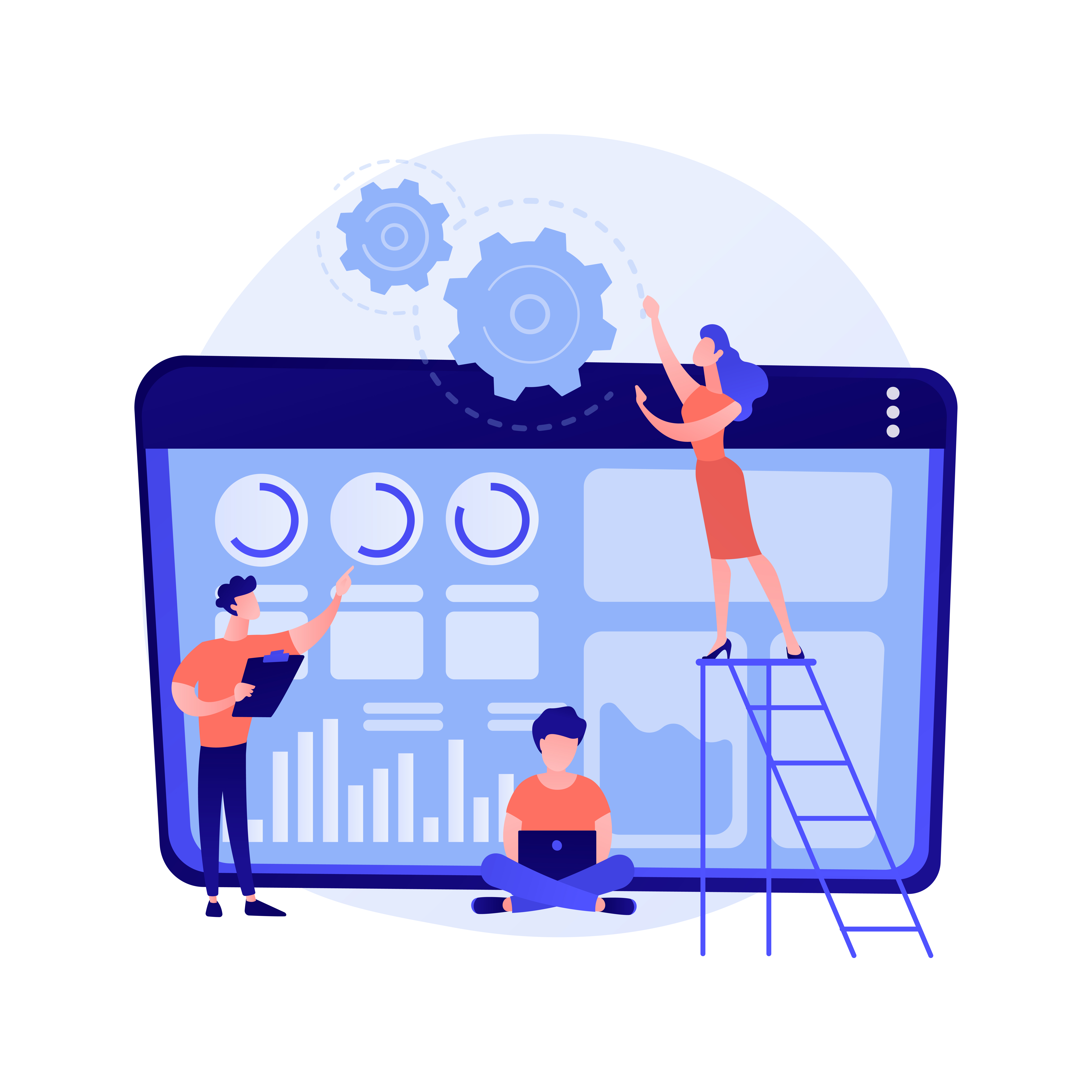 Software renovation vector concept metaphor. MRP SEO