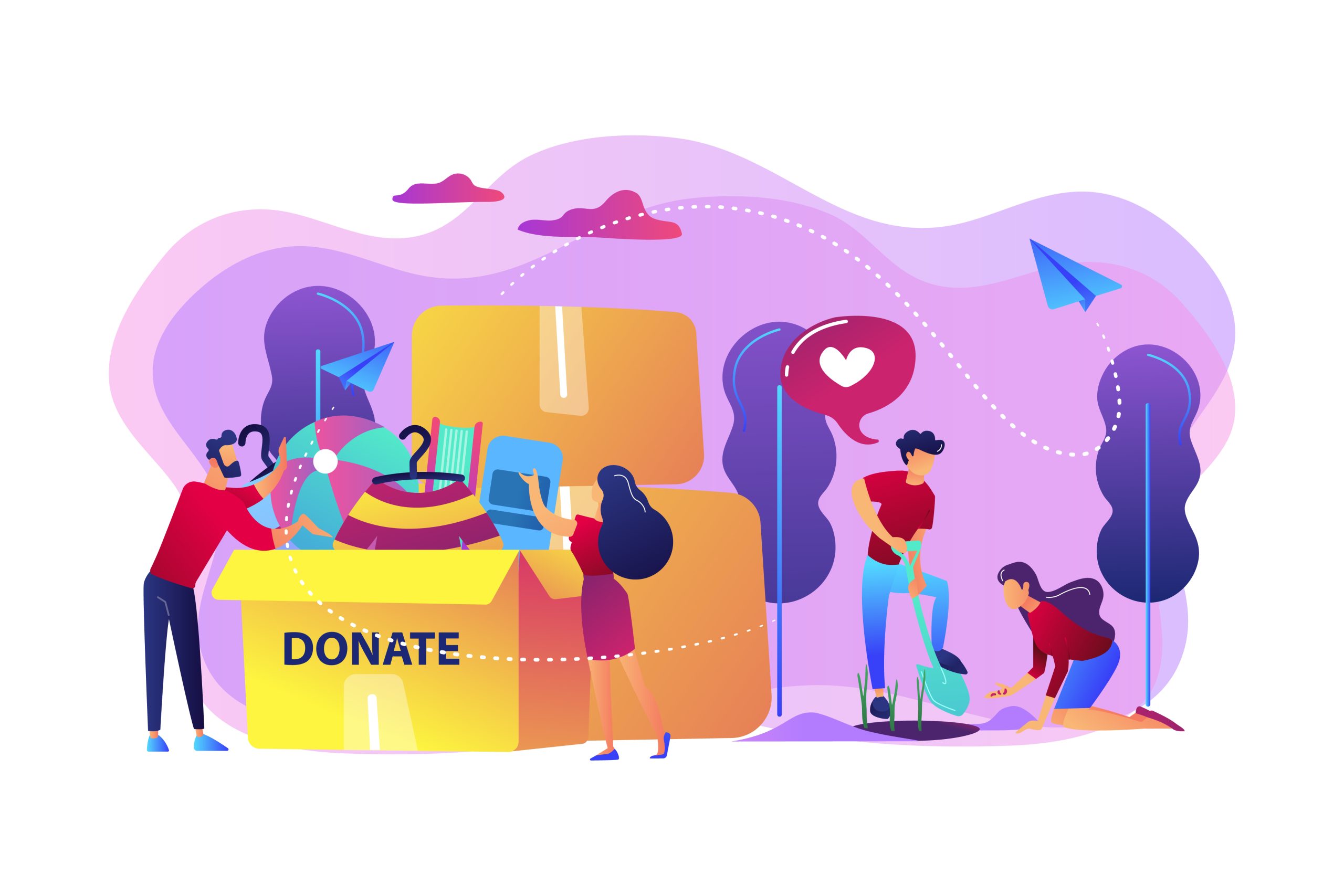 Volunteering concept vector illustration. Non-profits & NGO